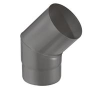 Coude pour évacuation des fumées - Joncoux - 45° - Émail noir mat - Ø180 mm - Acier 0,7 mm