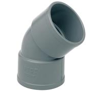 Coude PVC 45 H-H degrés pour tuyau - Courbe PVC pression eau potable et évacuation - intérieur/extérieur - Tuyaux 32 mm à 250 mm - Raccordement solide et résistant - Plusieurs diamètres (90 mm)