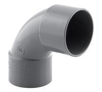 Coude PVC NF femelle à 87° 32mm à coller gris Fitt