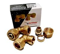 Coude Réducteur pour tuyau PER de 16 mm vers 15 mm À compression en cuivre