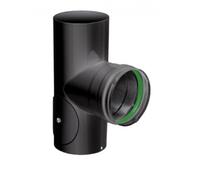Coude T 90° - JONCOUX - avec trappe de visite - émail 0.7MM - noir - Ø80