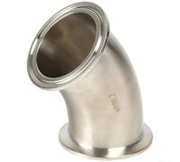 Coude Tri Clamp 45 Deg 304 SS pour la transformation des aliments (K64) | Acier inoxydable 304, résistant à la rouille, angle de 45 degrés, compatible avec trois pinces