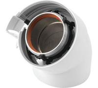 Coude gaz alu/pvc 45 blanc 80/125 la piece