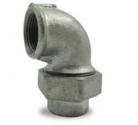 Coude union fonte femelle / femelle - filetage 26/34 galvanisé CODITAL