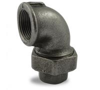 Coude union fonte femelle / femelle - filetage 40/49 noir CODITAL