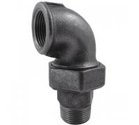 Coude union fonte mâle / femelle - filetage 33/42 noir CODITAL
