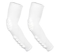 Coudière Basketball Protege Coude Respirable Souple Coudière 1 Paire Manchette Bras Homme Femmes Tapis Bras Football Danse Handball Volleyball Coudiere Protection (White,XL)