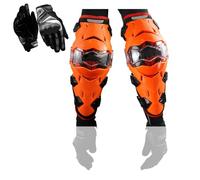 Coudières De Moto - Protections De Bras Respirantes pour Le Cyclisme D'été, avec Gants Intégrés, Coque De Protection Haute Résistance pour Moto, Vélo Et Patins,Orange-One Size