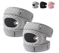 Coudières de sport respirantes avec système de stabilité en silicone intégré et sangles réglables pour un soutien antidérapant confortable pendant les entraînements (gris clair)