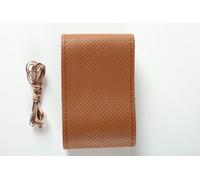 Coudre à la main le couvre-volant en cuir automobile Grip Grip Car Covers Brown Leather Brown Line_36cm