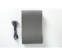 Coudre à la main le couvre-volant en cuir automobile Grip Grip Car Covers Grey Leather Grey Line_36cm