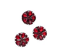 Coudre Des Boutons 3 pièces/Exquis pull à boutons fleuris veste en laine costume cousu la main vêtements accessoires(Red,15MM)