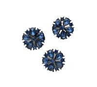 Coudre Des Boutons 3 pièces/Exquis pull à boutons fleuris veste en laine costume cousu la main vêtements accessoires(Blue,25MM)