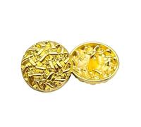 Coudre Des Boutons Bouton rond en métal doré, argenté et noir, 18/20/23/25 mm, for vêtements, couture, manteau, accessoires de bricolage(Yellow Gold,23mm)