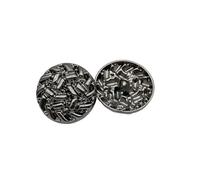 Coudre Des Boutons Bouton rond en métal doré, argenté et noir, 18/20/23/25 mm, for vêtements, couture, manteau, accessoires de bricolage(Black,20mm)