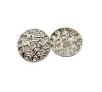 Coudre Des Boutons Bouton rond en métal doré, argenté et noir, 18/20/23/25 mm, for vêtements, couture, manteau, accessoires de bricolage(Silver,23mm)