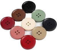 Coudre des boutons, Lot de 6 boutons en résine à 4 trous, ronds plats plastique for la décoration vêtements