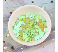 coudre des paillettes, Lot de 500 petits œuf ovales 5 x 8 mm, ellipses plates avec un trou latéral, adaptés aux robes danse du ventre, accessoires couture DIY(Ab Light Green)