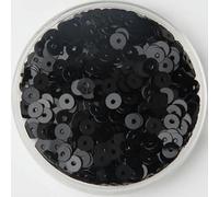 coudre des paillettes, Sachet de 50 g feuilles porcelaine colorées à trous moyens, grandes rondes for vêtements et sacs main, 3/4/5/6/8/10 mm(Black 2,6mm 10g)