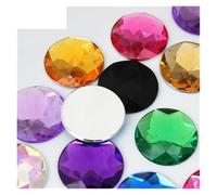 coudre la pierre rhénane, Lot de 20 perles rondes à dos plat en acrylique multicolore de 25 mm for bijoux à bricoler soi-même(Mix color)