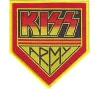 Coudre Patch Thermocollant brodé Kiss Heavy Metal Rock Band Musique Badge jaune/rouge