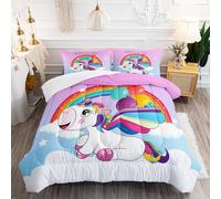 Couette 1 Personne Ballon Rouge Arc-en-Ciel Edredon Douce et Respirante Polyester sans Housse Housse Couette 1 Personne avec 2 Taies d'oreiller 50x75 cm Duvet 4 Saisons 172x218 cm