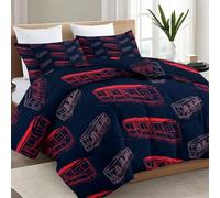 Couette 135 x 200 cm Enfant Train Cool Moderne De Science-Fiction Decoration 4 Saisons - Bleu Foncé Duvet Douce et Chaude, Edredon Anti Allergie pour Lit 2 Personne Microfibre 2 Taies d'oreiller
