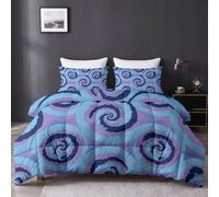 Couette 140 x 200 cm, Couette Réversible imprimée Bohème Abstrait | Tie-Dye Tourbillon Blocs De Couleur Couette Respirante et Douce pour 4 Saisons avec 2 Taies d'oreiller, pour lit 2 Personnes