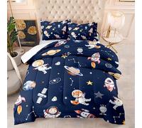 Couette 140X200 Animaux De l'espace Couette 2 Personnes Chaude, Édredon 200Gsm pour 4 Saisons, Couette Lestée en Microfibre pour Hiver Et Automne, Hypoallergénique, Couette Lestée