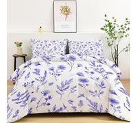 Couette 140x200 Enfant Lignes Florales Couette sans Housse Lavable Frais 1 Personne Imprimée Édredon Chaude, Décoration - Edredon Microfibre Douce, 2 Taies d'oreiller 65x65 YUa909