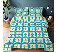 Couette 140x200 Enfant Motif Floral Couette sans Housse Lavable Bleu Cyan 1 Personne Imprimée Édredon Chaude, Décoration - Edredon Microfibre Douce, 2 Taies d'oreiller 65x65 YUb717