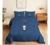 Couette 140x200 Imprimée Enfant - 4 Saisons, Couette 1 Personne Motif Garçon Vache Dessin Animé Ovni Animaux Mignon, 1 Taie d'oreiller 65x65, Décoration - Edredon Microfibre Douce sans Housse #e238