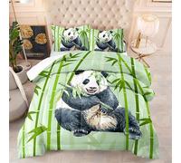 Couette 140X200 Marche Sauvage Panda Couette Chaude, Édredon 200Gsm pour 4 Saisons, Couette Imprimée en Microfibre 240X220 pour Hiver Et Automne, Hypoallergénique, Literie