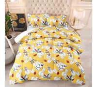 Couette 140X200 Plumes Jaunes Couette Chaude, Édredon 200Gsm pour 4 Saisons, Couette Imprimée en Microfibre 240X220 pour Hiver Et Automne, Hypoallergénique, Literie