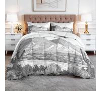 Couette 140x200cm Cactus Gris du Désert Couette sans Housse 4 Saisons, Couettes Imprimée Réversible Ultra Douce pour Enfant Adulte Chambre Decoration, Lavable Machine