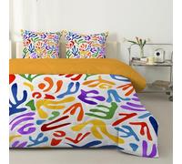 Couette 160x200 Art Moderne, Couette Imprimée Motif Abstrait 4 Saisons pour 1 Personne, Couette Réversible sans Housse, Edredon avec 2 Taies d'oreiller - Lavable en Machine