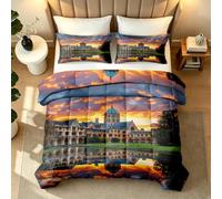 Couette 180x200 4 Saisons Église Sainte-Marie Australie Couette Imprimée Réversible Architecture Sans Housse Duvet 1 Personne Édredon legere Chaude Lavable en Machine et 2 Taies d'oreiller1y21