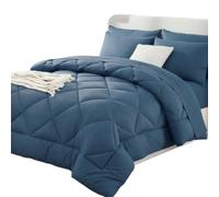 Couette 2 En 1 Easy Sleep with 2 Pillowcases,Easy Washing (Blue,135*200cm)