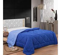 Couette 2 Personnes - Couette Imprimée - Couette en 100% Microfibre de Polyester de Haute qualité - Oeko-TEX Standard 100 - Bicolore 240x200cm Bleu - Herzberg HG2420BCO-BLU