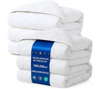 Couette 200x140 cm - edredon toutes saisons Parure: 2 X Couette Blanche en Microfibre 140 x 200 cm Oeko-Tex
