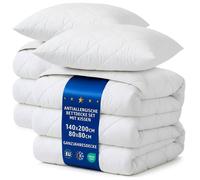 Amazinggirl Couette 200x140 cm - edredon Toutes Saisons 1 ou 2 Personne et couettes pour lit sans Housse Parure: 2 X Couette Blanche en Microfibre 140 x 200 cm avec 2 X Oreiller 80X80 cm Oeko-Tex