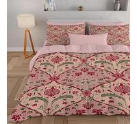 Couette 200x220 Chic Floral Dessin, Couette Imprimée Bohème Botanique pour 2 Personnes, Duvet 4 Saisons Legere Respirant + 2 Taies d'oreiller 65x65 cm, Lavable en Machine A603