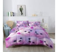 Couette 220x240 Chaude Animaux de Compagnie Couette sans Housse Lavable Adulte Rose 2 Personne Édredon Chaude, Décoration - Edredon Microfibre Douce, 2 Taies d'oreiller 65x65 YUe2351