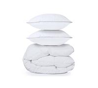 IDMarket - Couette 220x240 CM AELA en Plume d'oie Anti acarien 500 GR + 2 oreillers