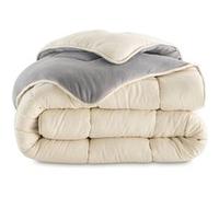 IDMarket - Couette 220x240 CM Zoe Polaire biface Gris et crème 400 GR