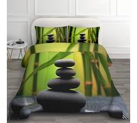 Couette 220x240 Hiver Zen Decoration - Duvet Douce et Chaude, Couette 2 Personnes Imprimée, Couette sans Housse Lavable, Edredon avec 2 Taie d'oreillers F*-95