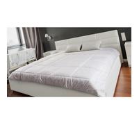 Couette 220x240cm, familiale, laine mérinos naturelle, 100% pur coton, literie douce, blanche, légère