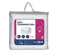 Couette - 240 x 220 cm - BLEU CALIN - Légère anti-transpiration - 200 g/m² - Blanc