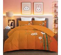 Couette 260 x 240cm Couette Réversible Lit Bambou Floral Frais Toucher Plume Duvet Microfiber Édredon Chaude Légere Qualité Tempérée Rouge