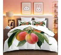 Couette 260 x 240cm Couette Réversible Lit Pêche fraîche et fruitée Toucher Plume Duvet Microfiber Édredon Chaude Légere Qualité Tempérée Rouge